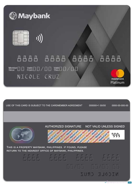 Download Philippines MayBank platinum mastercard Photoshop template